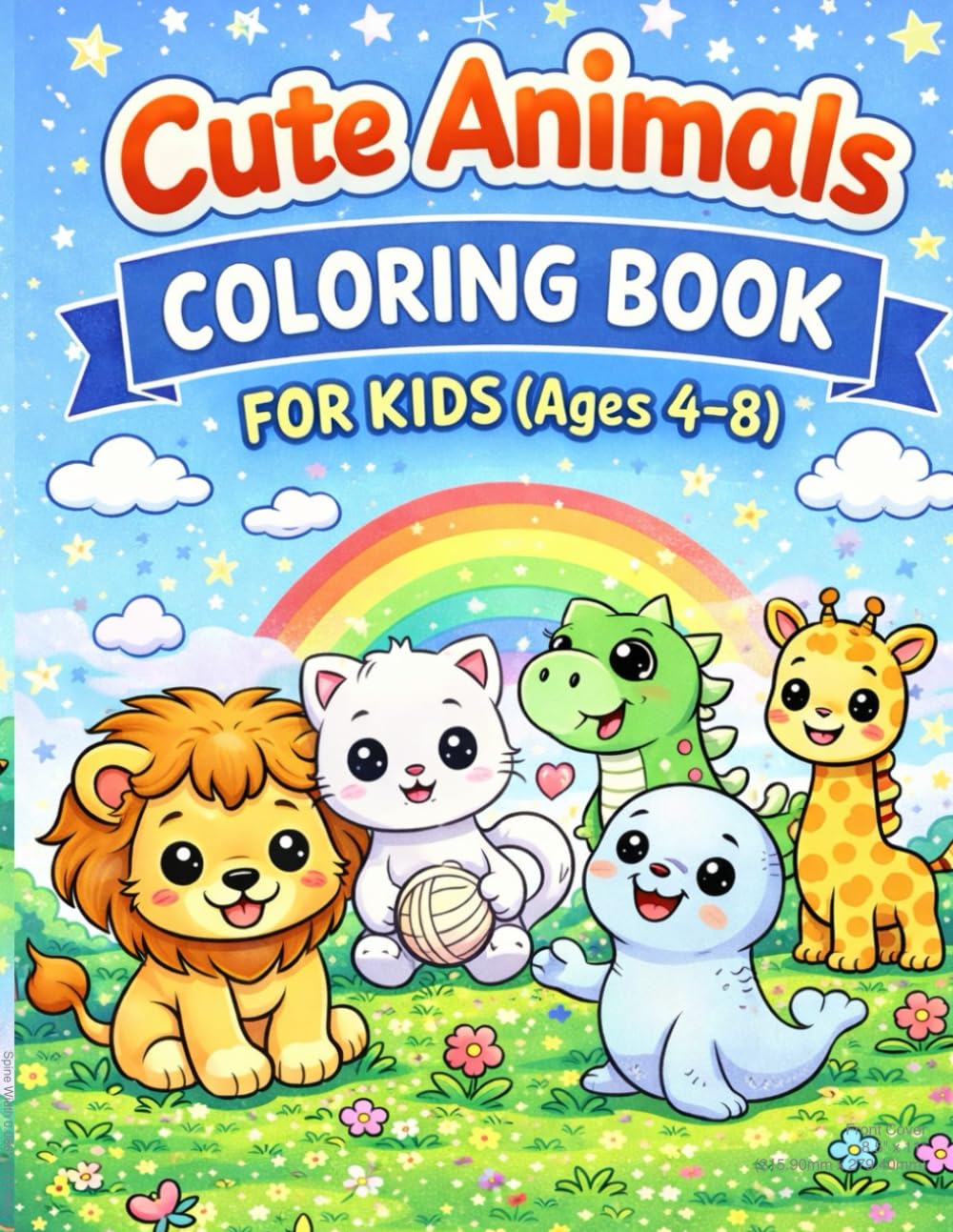 Cute Animals Coloring Book for Kids: Fun and Easy Animal Coloring Pages for Children Ages 4 to 8