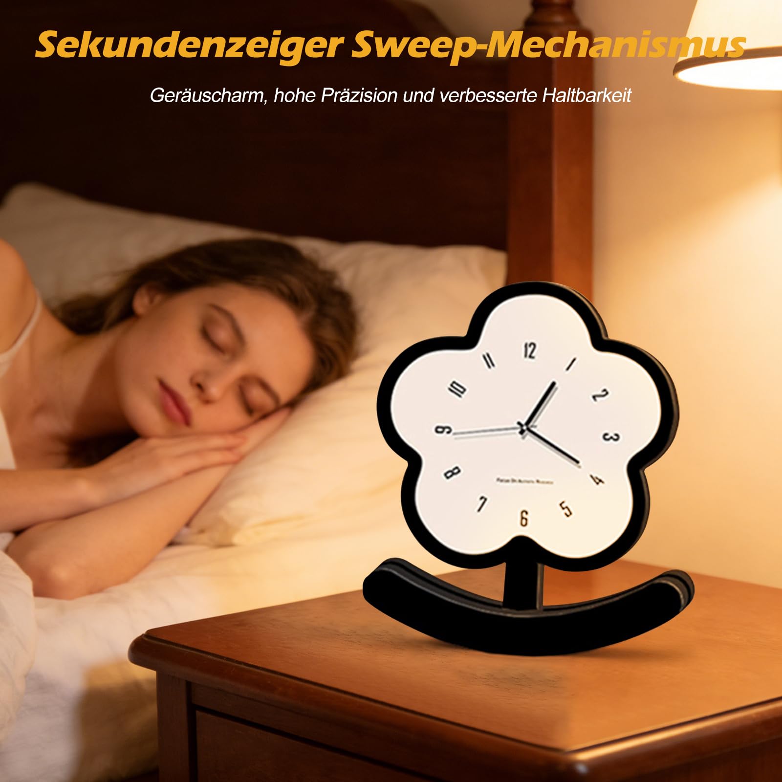 Ergocar Cartoon-Tischuhr, Batteriebetrieben, Kristallklares Glaszifferblatt, Extrem Leise, Kein Ticken, 25 cm (9,84 Zoll) Ideal Als Dekoration Für Wohnzimmer, Schlafzimmer, Nachttische Und Regale