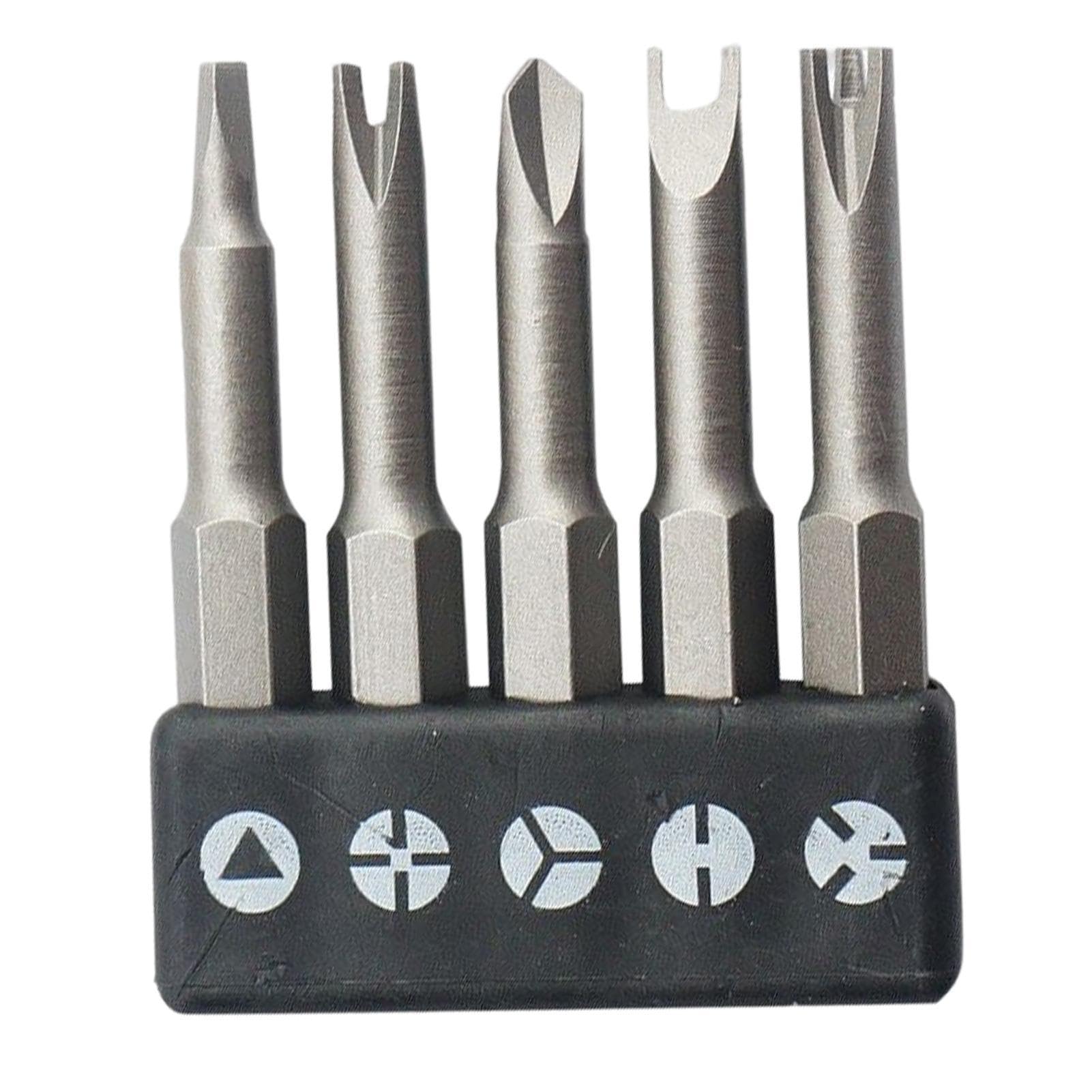 Zasdvn Schraubendreher-Bits 5-teilig – Y-Typ, Innen-Kreuz, Sonderformen, Aus Chrom-Vanadium-Stahl, Für 6,35 Mm Bohrer