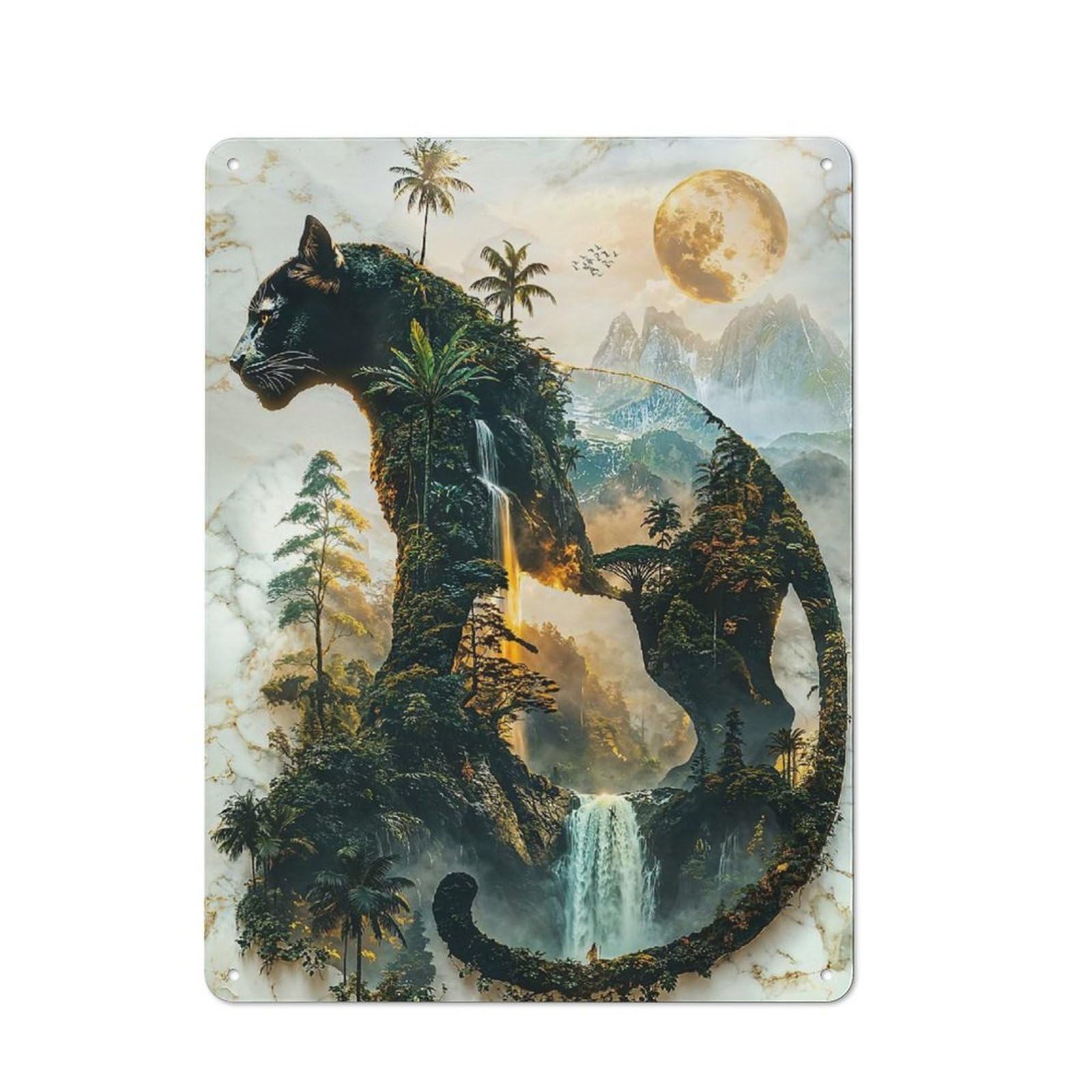 Junmoney The Panthers Moonlit Domain Retro Metal Sign 40X30cm Featuring For Living Room Wall, For Vintage Wall Decor Fans, For Themed Room Decoration