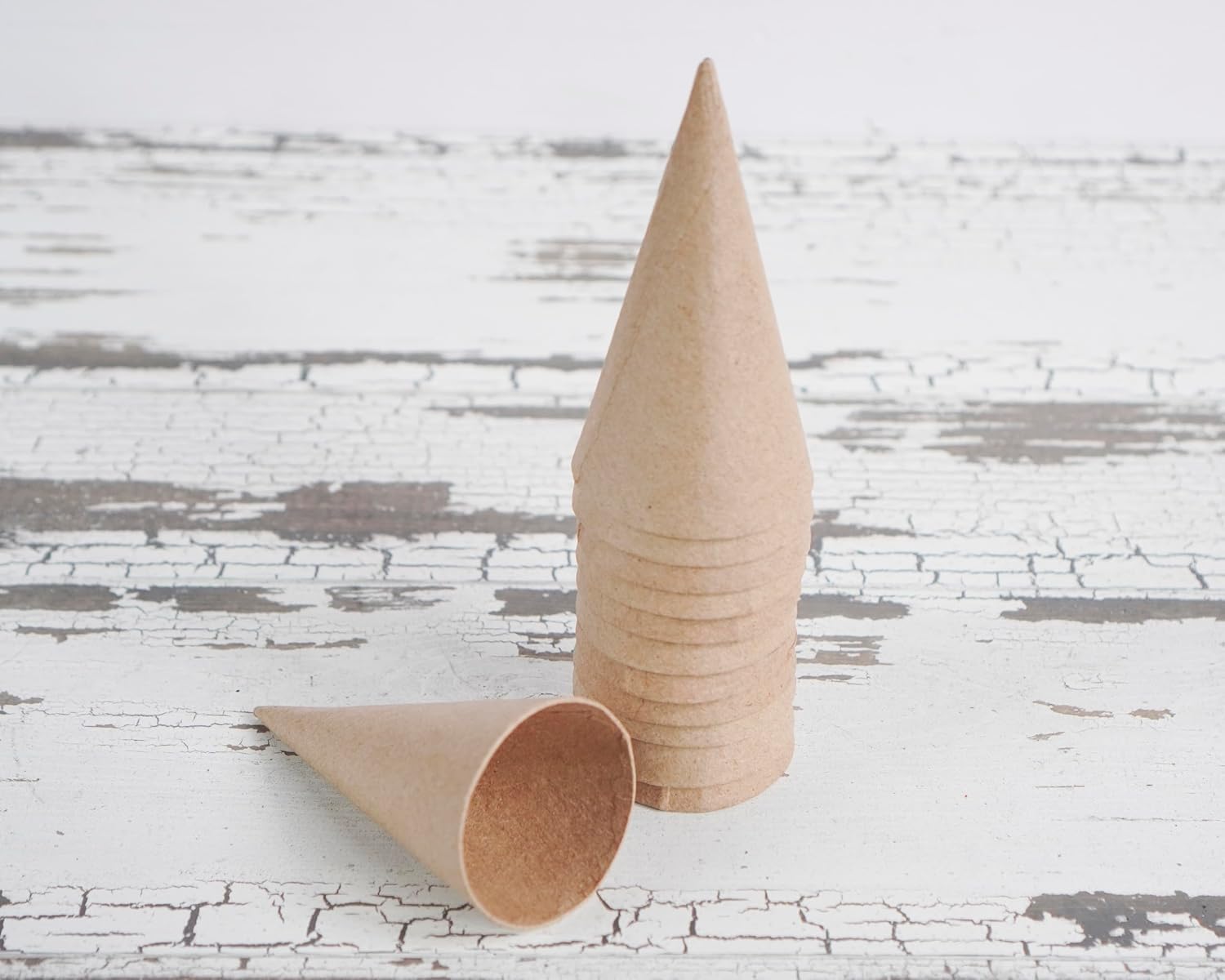 Mini Paper Mache Cones Small 4 Inch - Set of 12