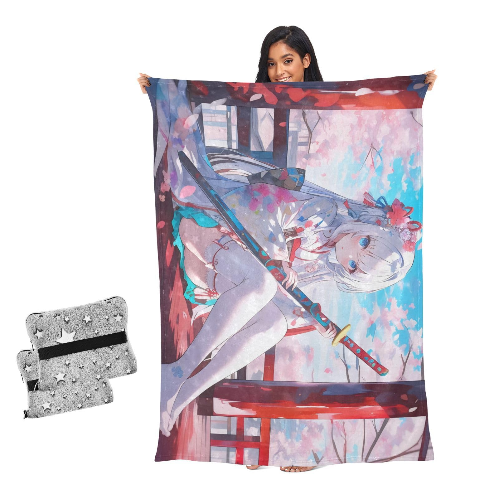 Couverture de lit japonaise cerises idée cadeau idéale pour homme et femme