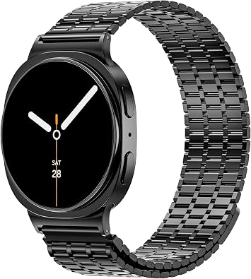 LETOID Magnetic Metal Band Designed for Samsung Galaxy Watch 8 40mm/44mm, Watch 8 Classic 46mm, Men Stainless Steel Adjustable Replacement Strap Solid Magnet Clasp Wristbands