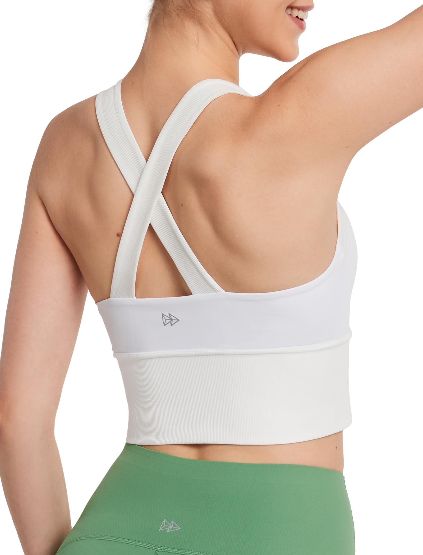 Yvette Longline - Brasier deportivo de yoga con tirantes cruzados para mujer, con laterales anchos y altos, soporte ligero, camiseta sin mangas