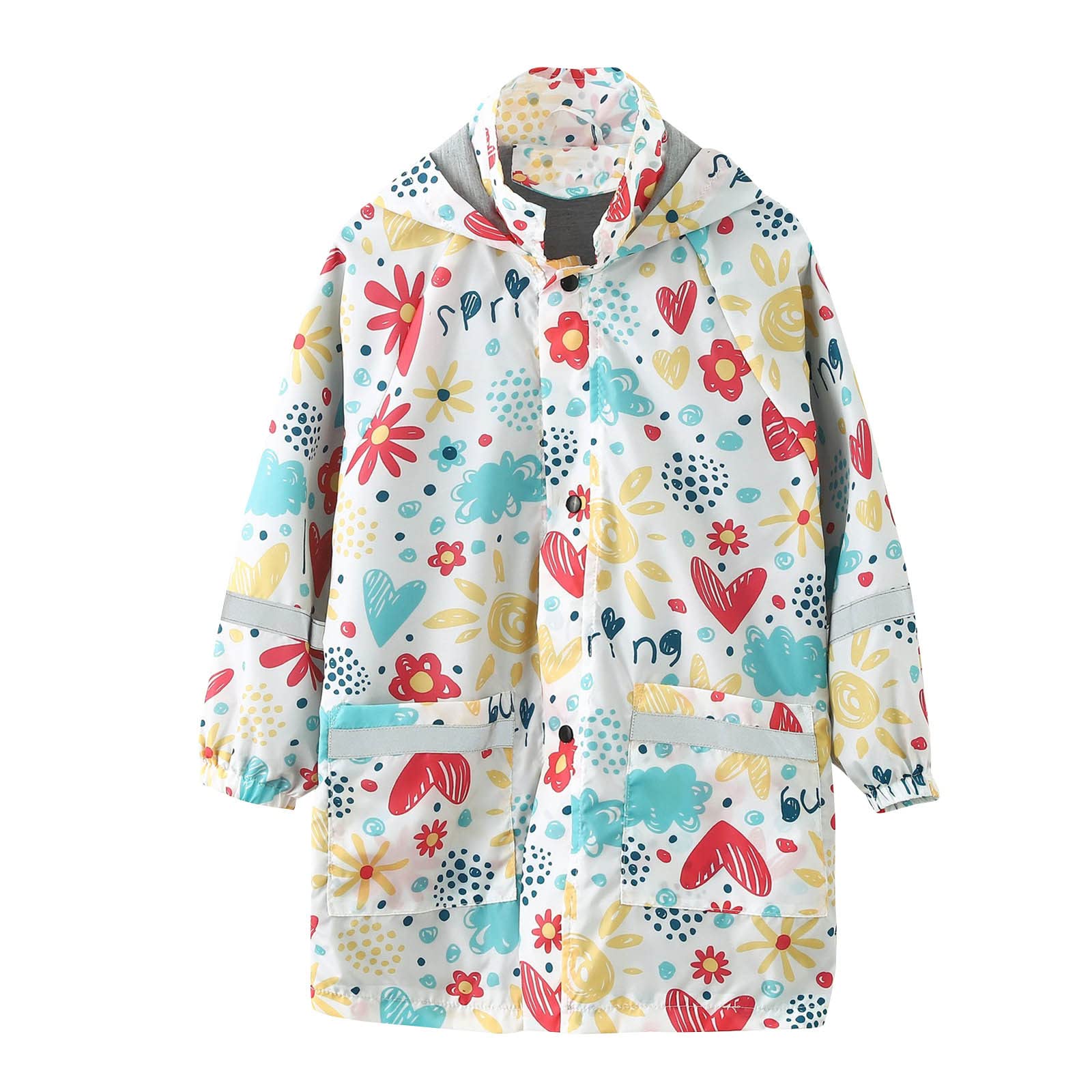 RNTOP Kids Toddler Raincoat with Hood Boys Girls Water-Proof Outwear Rain Coat Cartoon Children Rainwear Outdoor Coverall