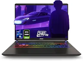 MSI Notebook para jogos Vector 16 HX AI, Intel Ultra 9-275HX, RAM DDR5 de 32 GB, SSD PCIe de 2 TB, WQXGA de 16 polegadas (2560 x 1600) tela 240Hz, Nvidia G-Force RTX 5080, teclado RGB de 24 zonas, W11