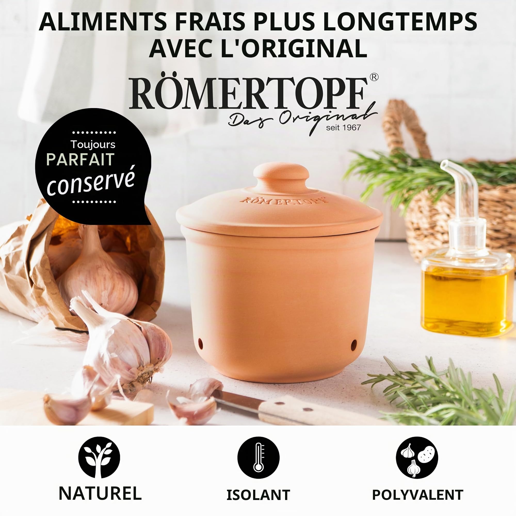 Römertopf 414 05 ail Pot de Rangement Peut contenir 200 g