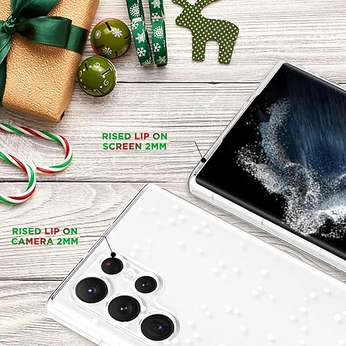 Miniatura 2 de Mavis's Diary - 3 fundas navideñas para Galaxy S23 Ultra, paquete de 3 unidades, silicona suave, piel transparente, vacaciones, invierno, temporada