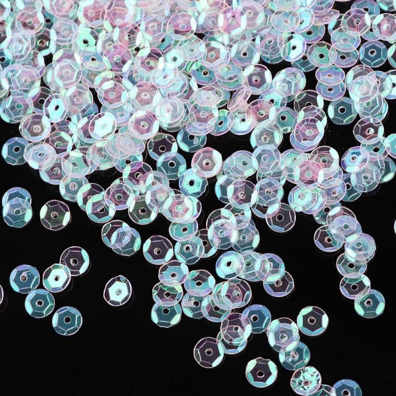 3600 lentejuelas sueltas de 0.236 pulgadas a granel, lentejuelas bordadas redondas de color AB para coser ropa, bolsas de ropa, vestidos de boda,