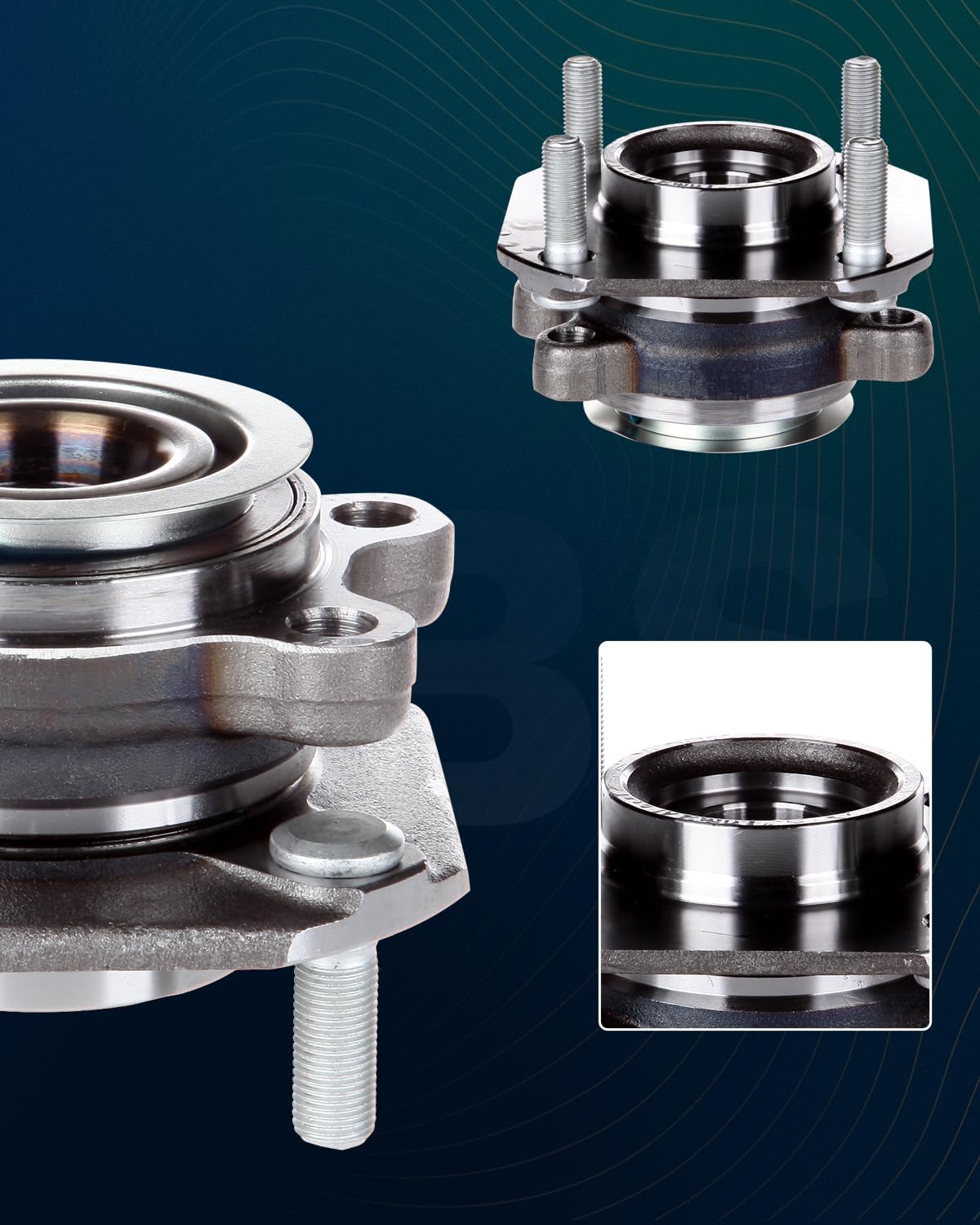 SCITOO Wheel Hub Wheel Bearing Assembly Front fit 513299 Replacement For fit 2007-2012 Sentra Wheel Hubs 4 Lugs 4 Lugs Wheel Hub Bearing Assemblies without ABS 1pc