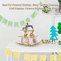 Vista 5 de Estantes de exhibición al por menor, soporte de exhibición para mesa de venta al por menor, estante de exhibición de madera de 3 niveles, estante