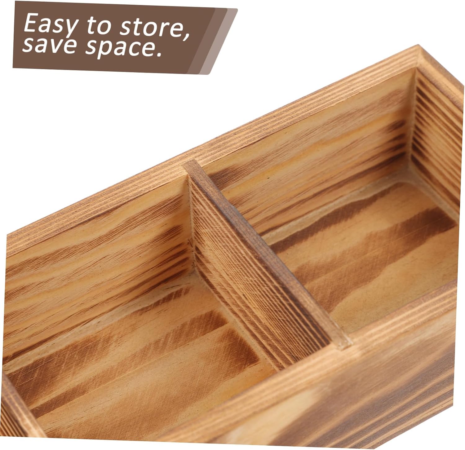 PRETYZOOM 4grid Retro Wooden Tea Bag Holder Desktop Organizer Coffee Storage Container Sugar Packet Box Kitchen Canister