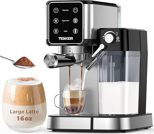 TENKER Espresso Machine 20 Bar, Cappuccino Machine with Automatic Milk