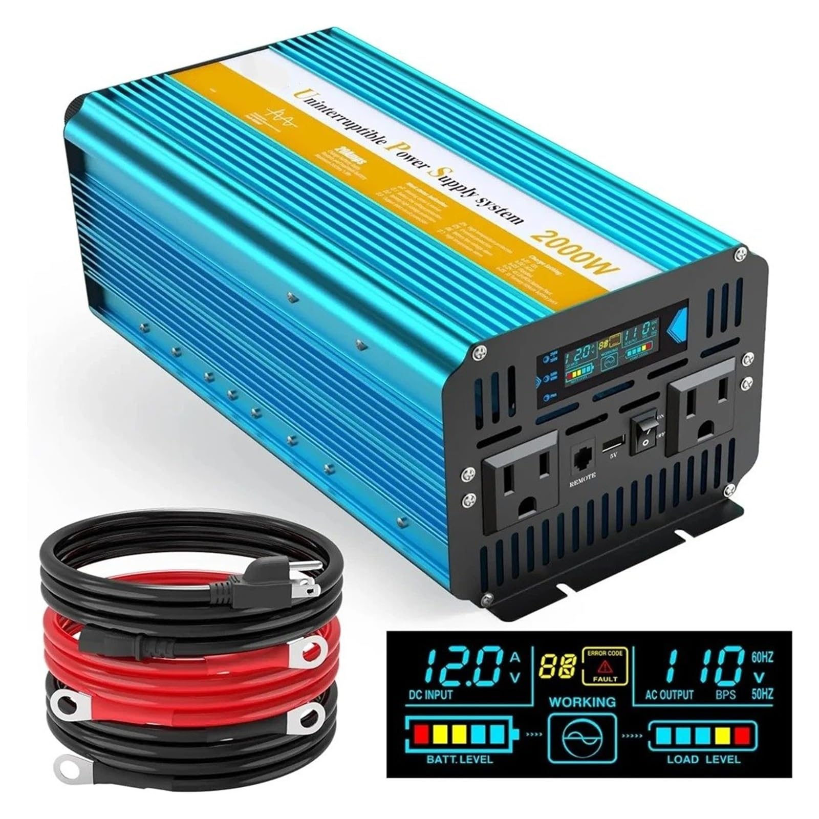 Convertidor Adaptador 24V DC 12V AC 220V 3000W 4000W 6000W 8000W UPS Inversor Energía Coche Batería Respaldo Transformador Onda Sinusoidal para Pura inversor