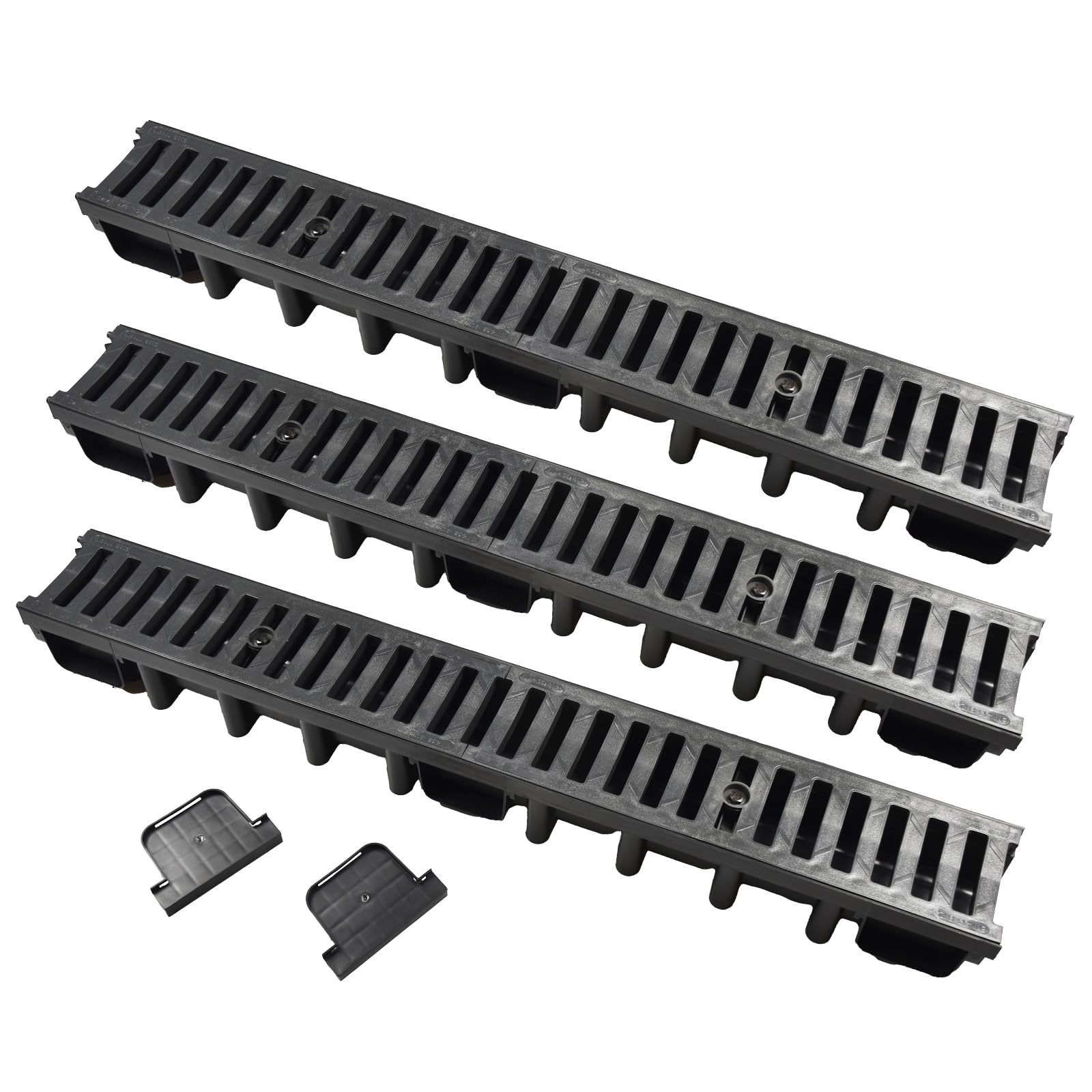 HYDROTEC Kunststoff Entwässerungsrinne SELFline 3er Set Klasse B125 3 Meter