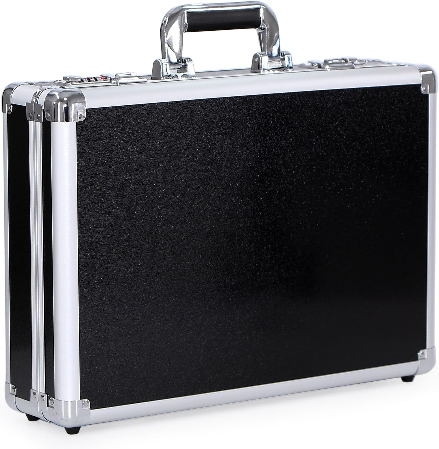 Locking Hard Briefcase with Dual Combination Locks 18”x4.7”x12.6” Inch Laptop Case Attache case Document Case Suitcase for Business Travelling & Meeting Black (Large)