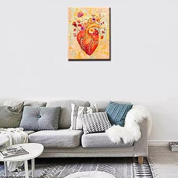 Amazon.com: Floral Heart Blood Vessel Paint by Number for Adults