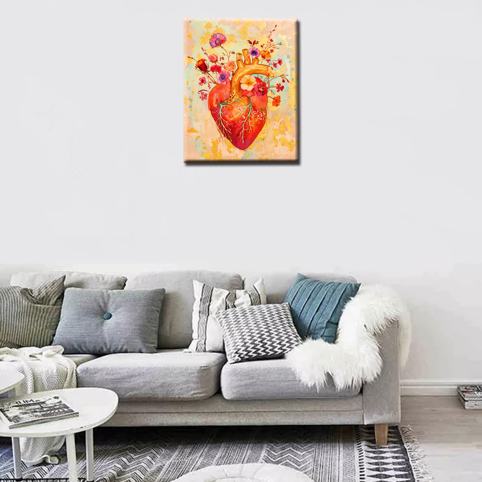 Amazon.com: Floral Heart Blood Vessel Paint by Number for Adults