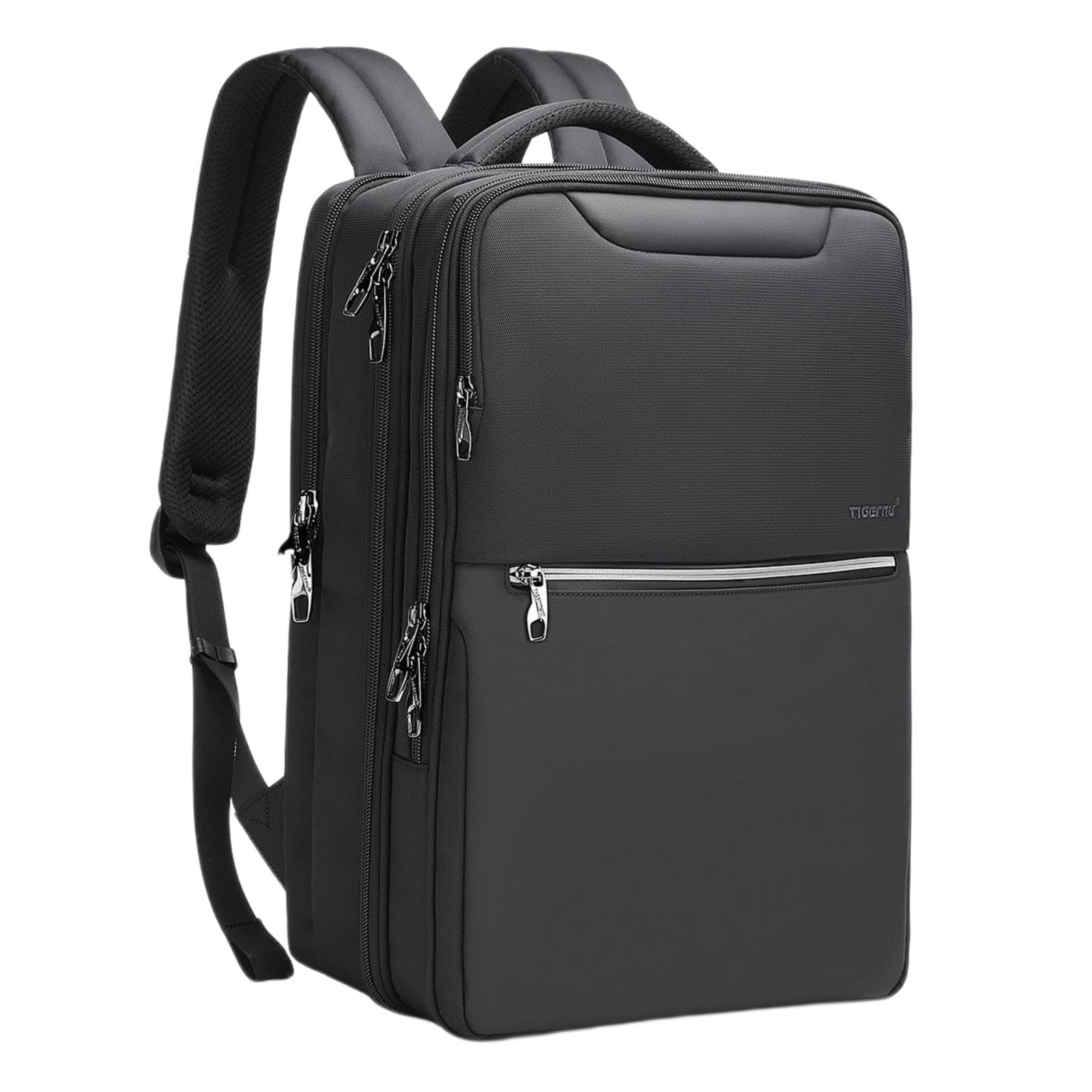 TIGERNUT-B3983 water-resistant large capacity business travel bag backpack with dry and wet isolation layer (BLACK)