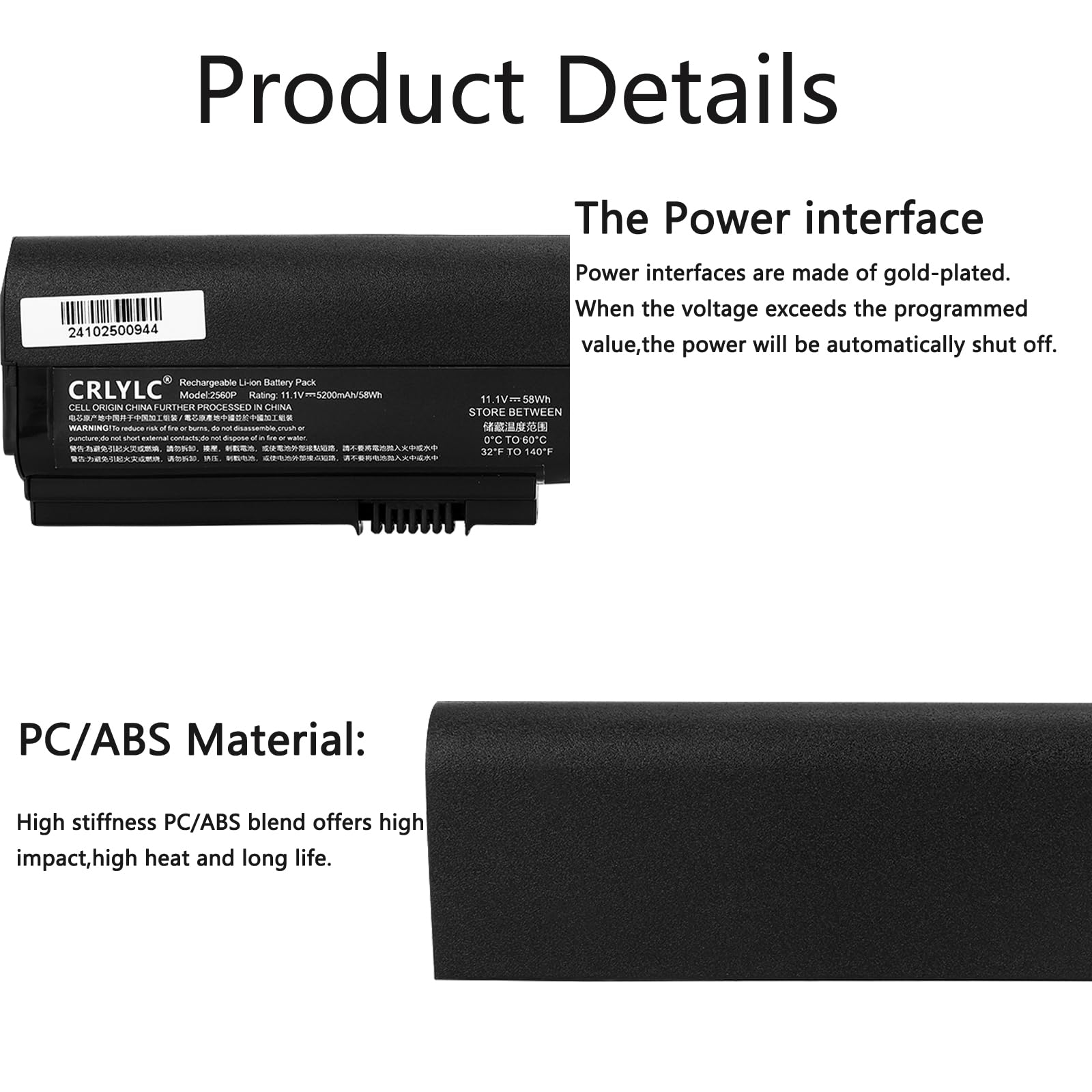 Batteria SX06XL Per HP EliteBook 2560p/2570p – 5200mAh, 58Wh, 11.1V, 6 Celle, Ricambio Originale Compatibile