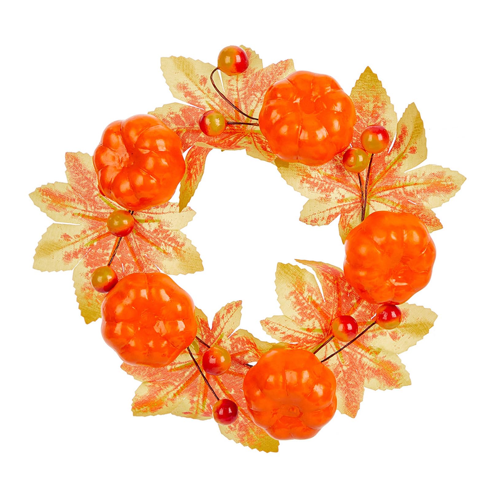 Jazuaiao Holder Rings Tabletop Rings Wreath Halloween Artificial Garlands for Window Festival Wall Halloween Candlestick Wreath