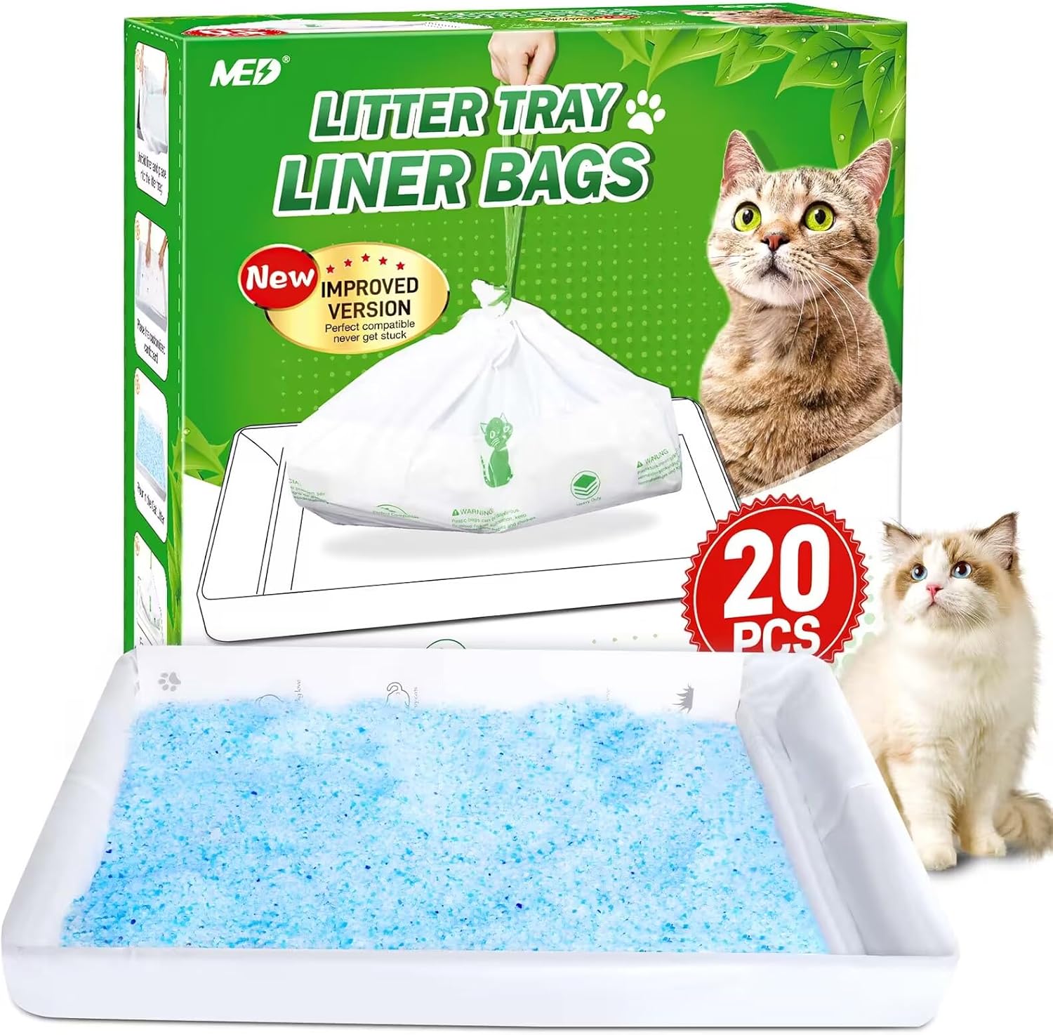 Litter Box Liners Compatible with Pets Scoopfree Litter Box Refill Tray Rectangle