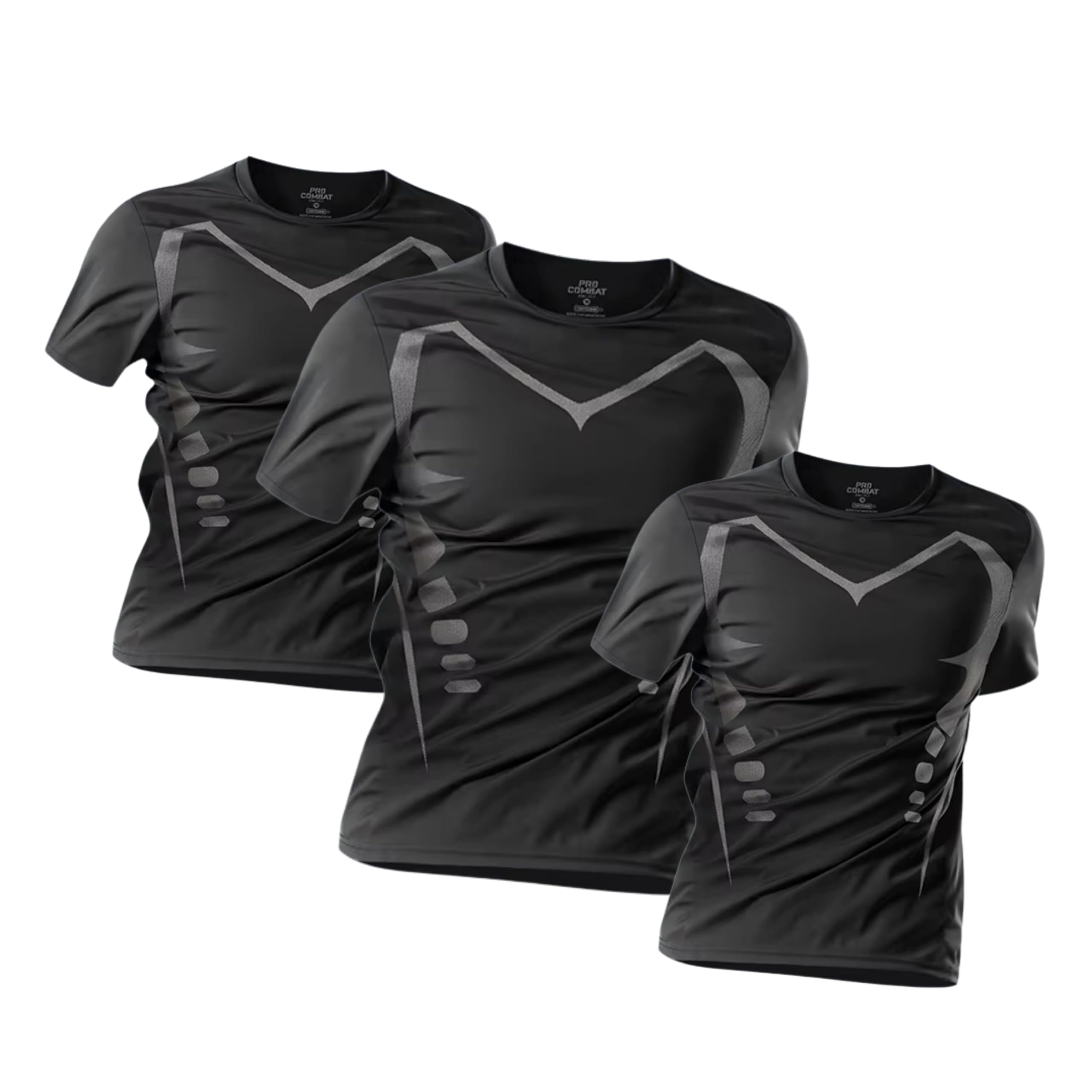 Pack 3 Camisetas Deporte Hombre - Camisetas Hombre Manga Corta de Secado Rápido Respirable Ropa Gimnasio Running Fitness y Padel — view 8