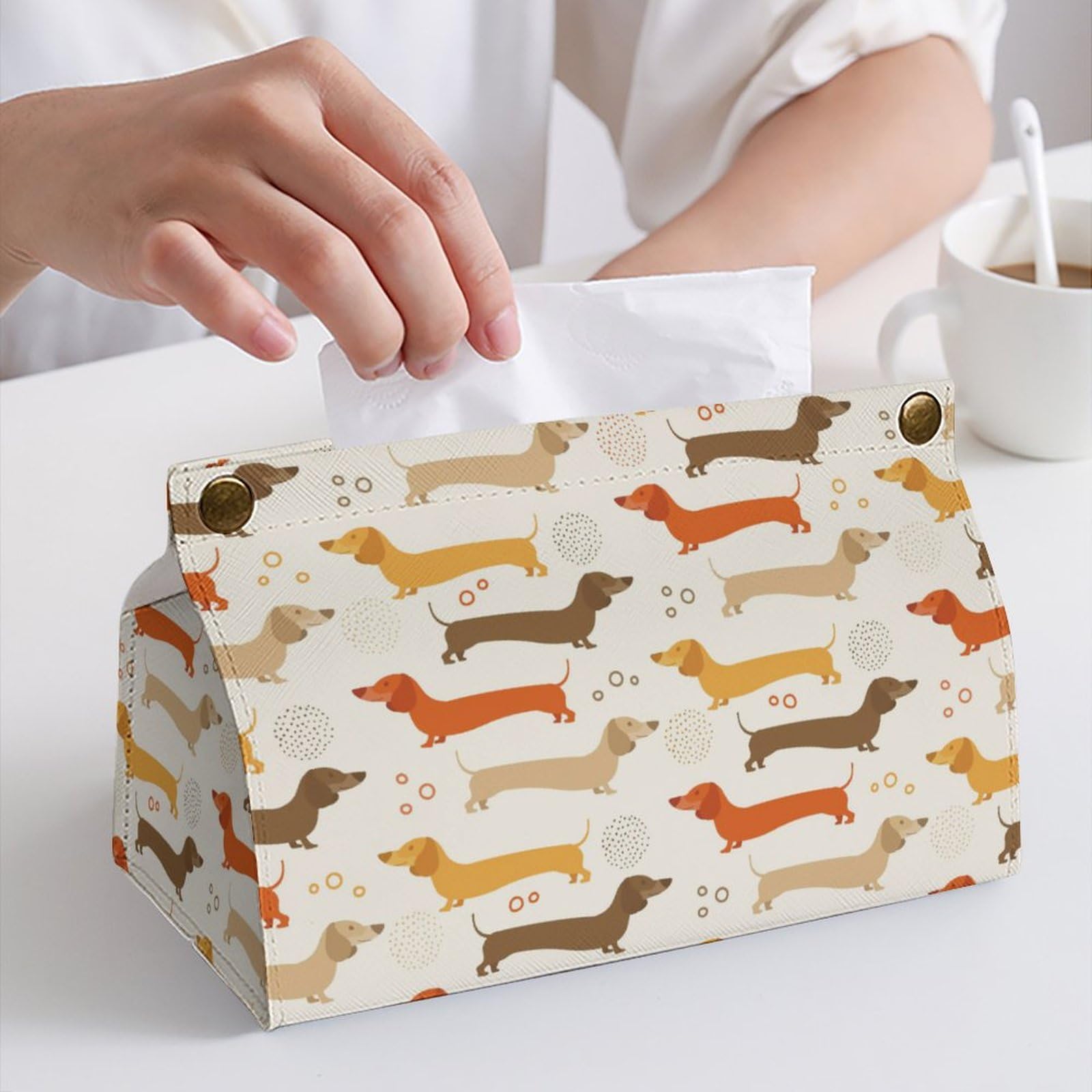 Amazon｜ティッシュケース ダックスフンド 犬柄 ティッシュボックス PU