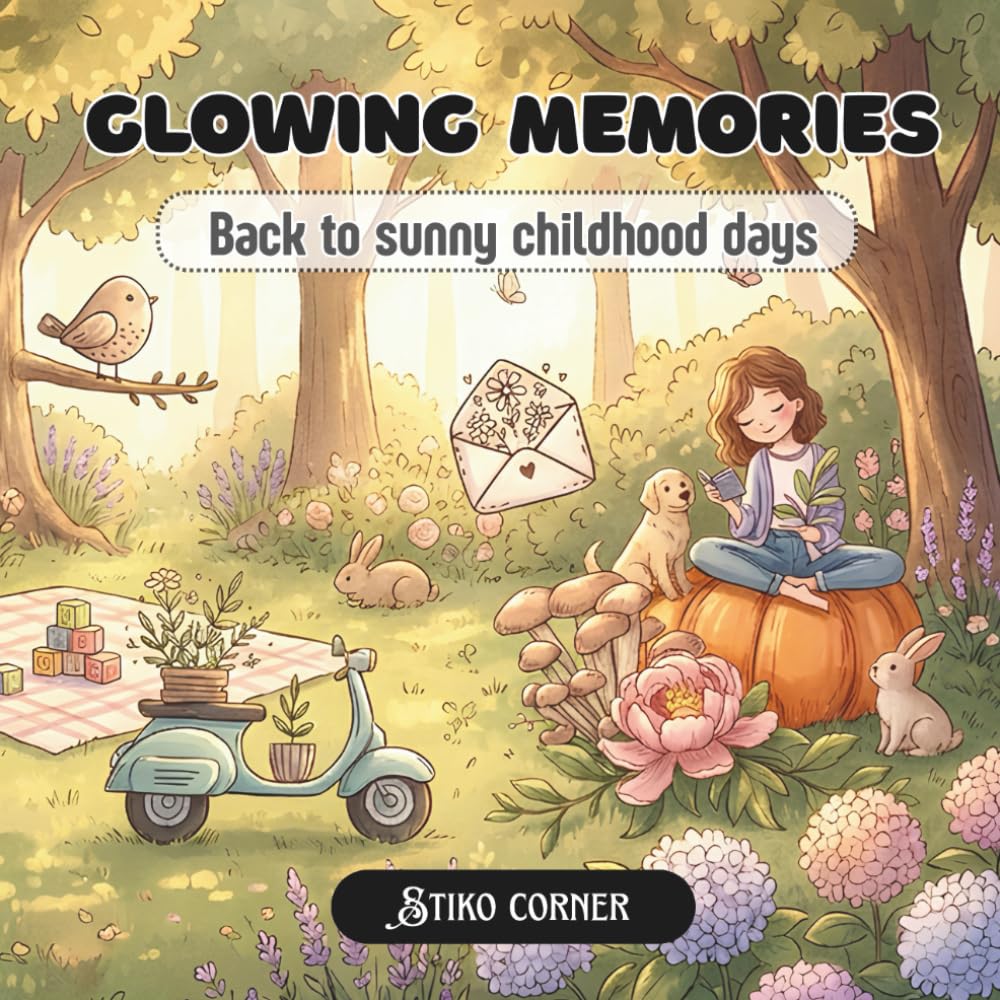 Glowing Memories: Cozy & Nostalgic Coloring Book for Adults & Teens with Childhood Memories, Cute Animals, Daily Moments, Magical Fairies, Foods, ... and Inspiring Quotes (Cozy & Fun Collection)