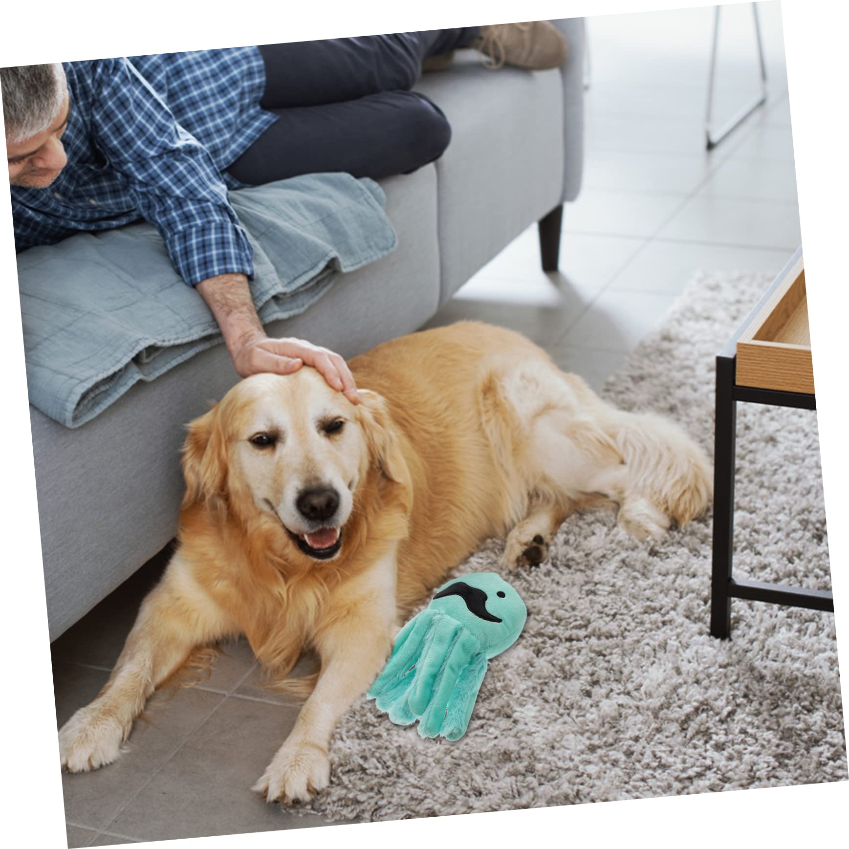 INOOMP 4 Piezas Juguete para Mascotas Juguete para Perros Pequeños Juguetes para Gatos Juguete para Masticar Juguete Peluche Cachorro Felpa Pulpo Papel Sonajero