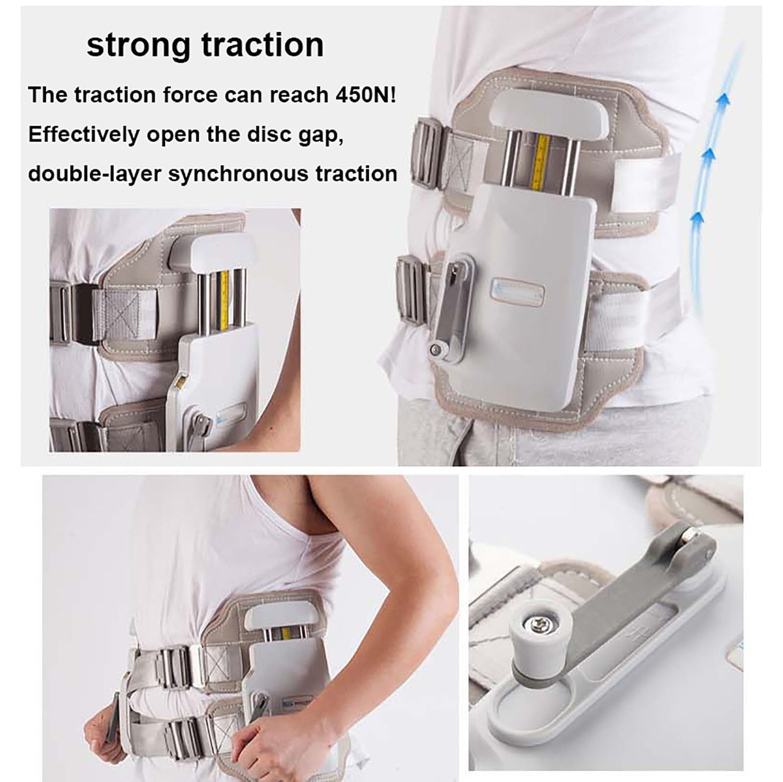 MAHWER Dispositif de Traction du Disque intervertébral Lombaire, Ceinture de décompression Lombaire, synchronisation/Pression bilatérale Visible, réglable dynamiquement