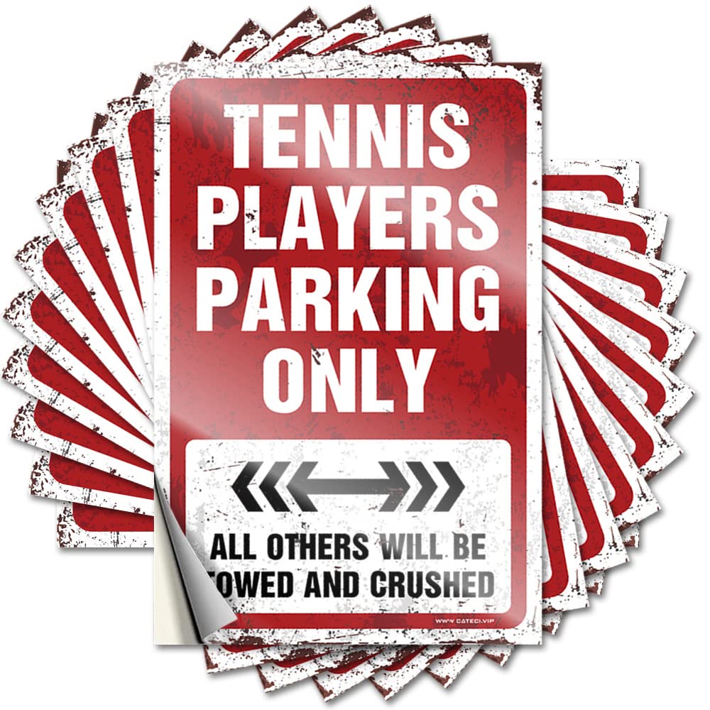 Funny Bathroom Decor Tattoo Laptop | Tennis Players Parking Only Vintage Drinking Sticker Pack(6X9CM)