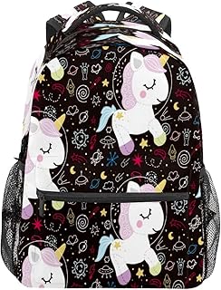 Mochila escolar para meninos e meninas com desenho de unicórnio, planeta espacial, bolsa de ombro para estudantes, meninos e meninas, leve, durável, bolsa de viagem para trilhas, acampamento, mochila de dia