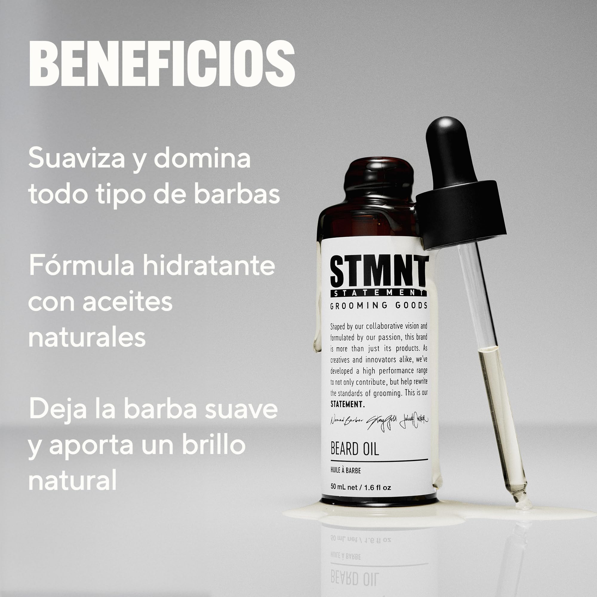 STMNT STATEMENT GROOMING GOODS Beard Oil - Aceite Barba Hombre - Hidratante - Natural - Cítricos y Madera 50 ml