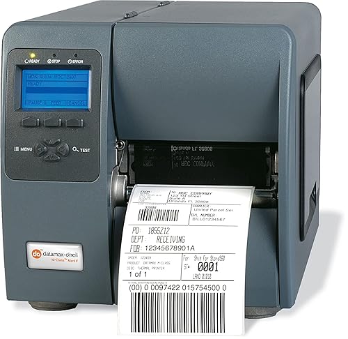 Datamax Impresora de código de barras I12-00-48000L07 I-4212E Mark II, 203 DPI/12 IPS, SER/PAR/USB/RTC, LAN, Media Hub, enchufe de EE. UU.,