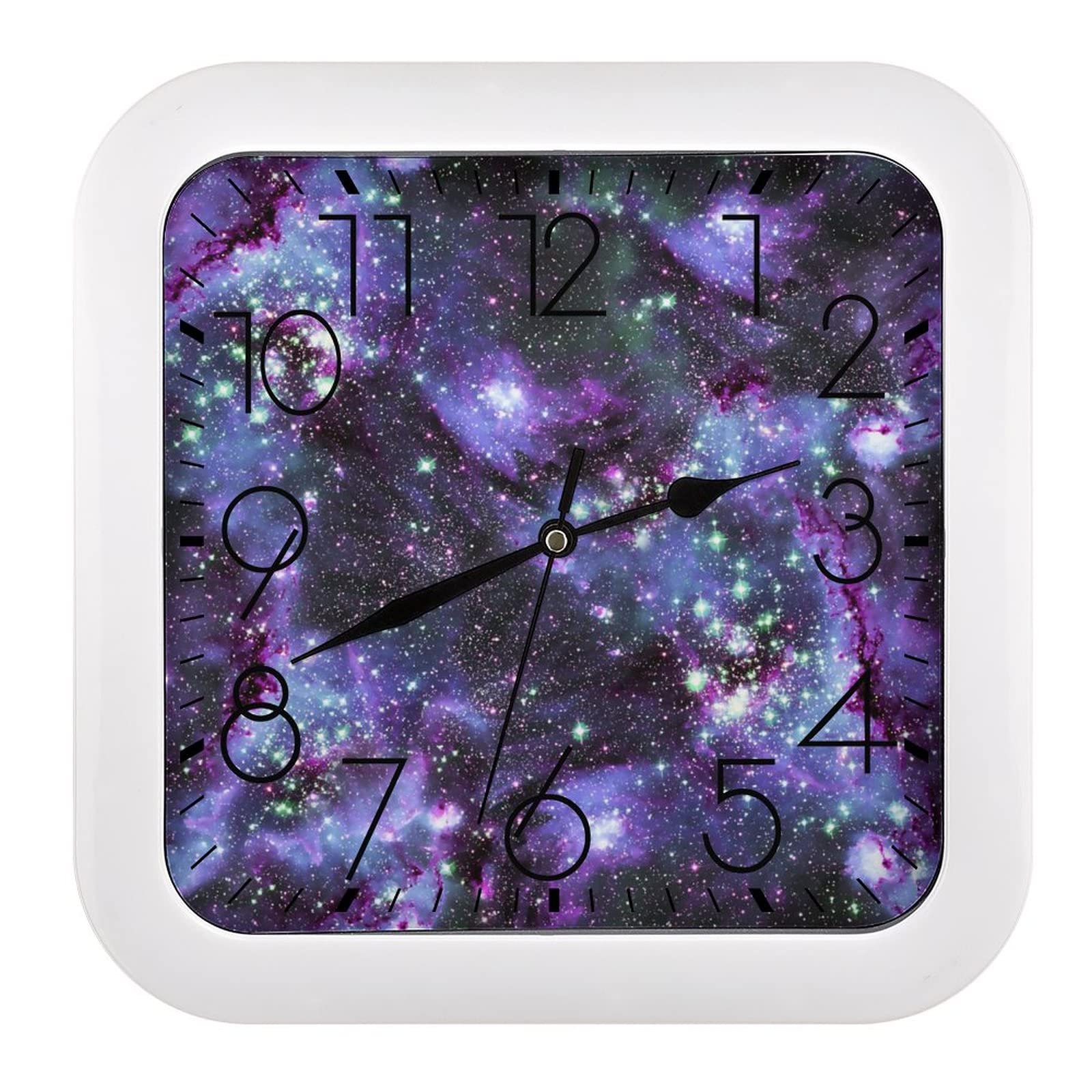 Pendule murale silencieuse au mécanisme fluide horloge moderne pourpre