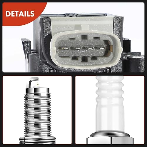 Miniatura 8 de A-Premium Juego de 5 bobinas de encendido y bujías de iridio compatibles con Volvo S60 2012 2.5L, C30 2007-2010 2.4L, S40 2004-2010 2.4L, V50