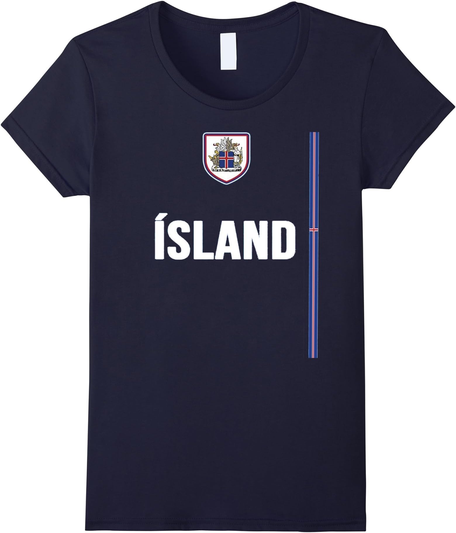 Women's Iceland National Sports Jersey - Icelandic Football Tee Small Navy