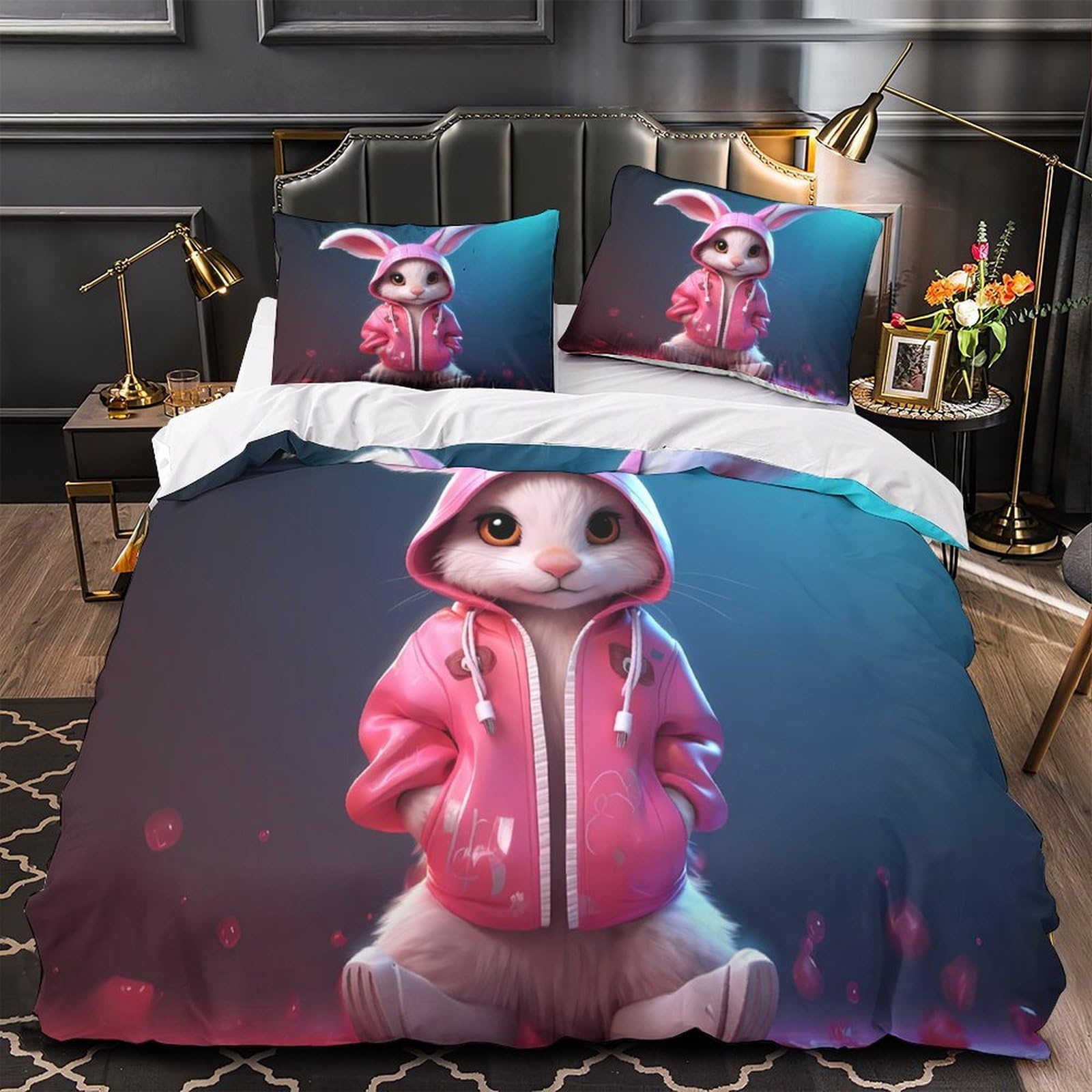 Parure de lit microfibre hypoallergique contre allergies de nuit
