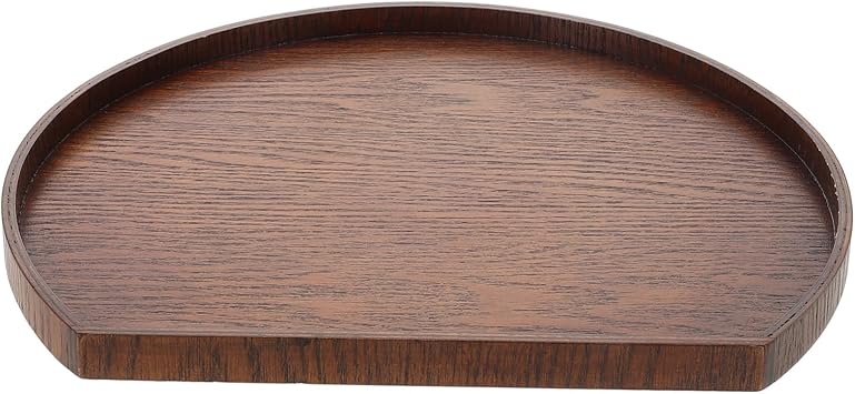 Rustic Wooden Tea Serving Tray Unique Half Moon Platter for Tea Snacks and Decorative Use Elegant Food Serving Tray for Home Entertaining and Table Decor