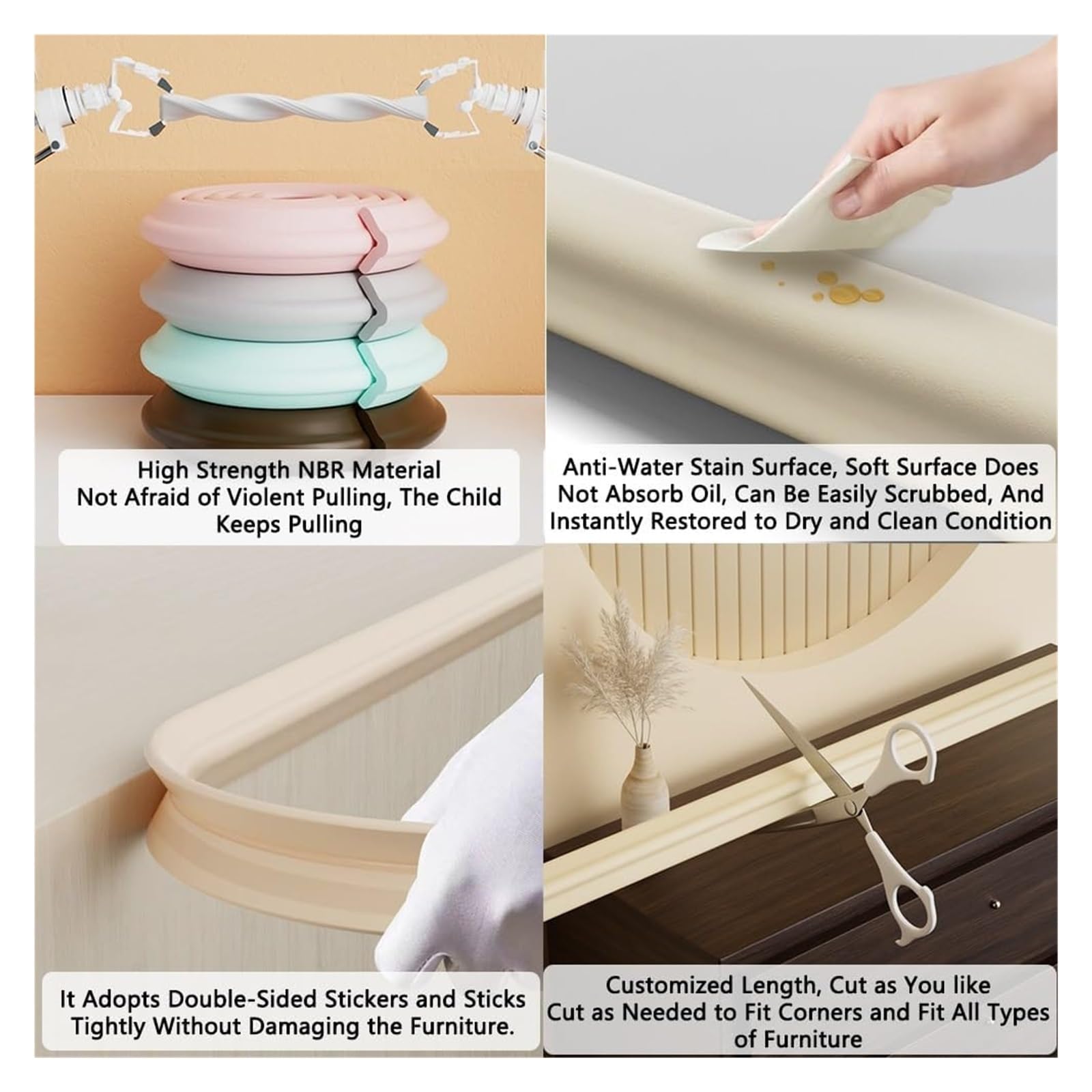 Protection d'Angles et Rebords pour Bébés Bandes De Sécurité En Mousse, Pare-chocs De Coussin D'angle De Bord De Table Anti-collision De Type L De 16 Mm D'épaisseur, Protecteurs D'angle De Bureau Auto