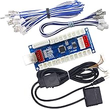 SJ@JX Arcade Controller Zero Delay Encoder PCB Board Arcade DIY Kit Joystick Button 5V Power for PC Raspberry Pi Android PS2 PS3