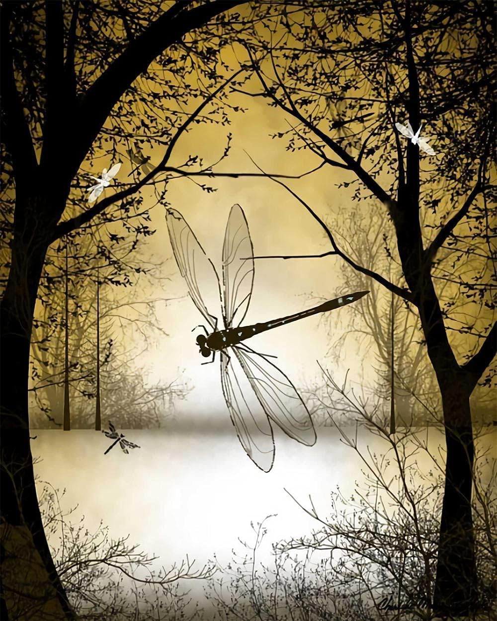 Fun Puzzles for Teens Wooden forest Dragonfly Game Toys Beautiful Color Puzzle Dragonfly Decorate Wooden Jigsaw Puzzles for Adults Thick Sturdy Challenging Party Games Activity Toy 1000 Pieces