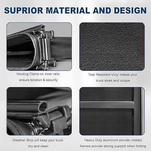 Vista 18 de MOSTPLUS - Cubierta de plataforma para camioneta plegable, compatible con Chevy Silverado/GMC Sierra 1500 2014-2019 (2019 solo Classic/Legacy)