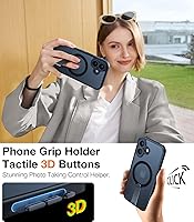 Vista 6 de TORRAS Funda magnética con soporte de 360° para iPhone 16, protección completa de la cámara, compatible con MagSafe, protección contra caídas