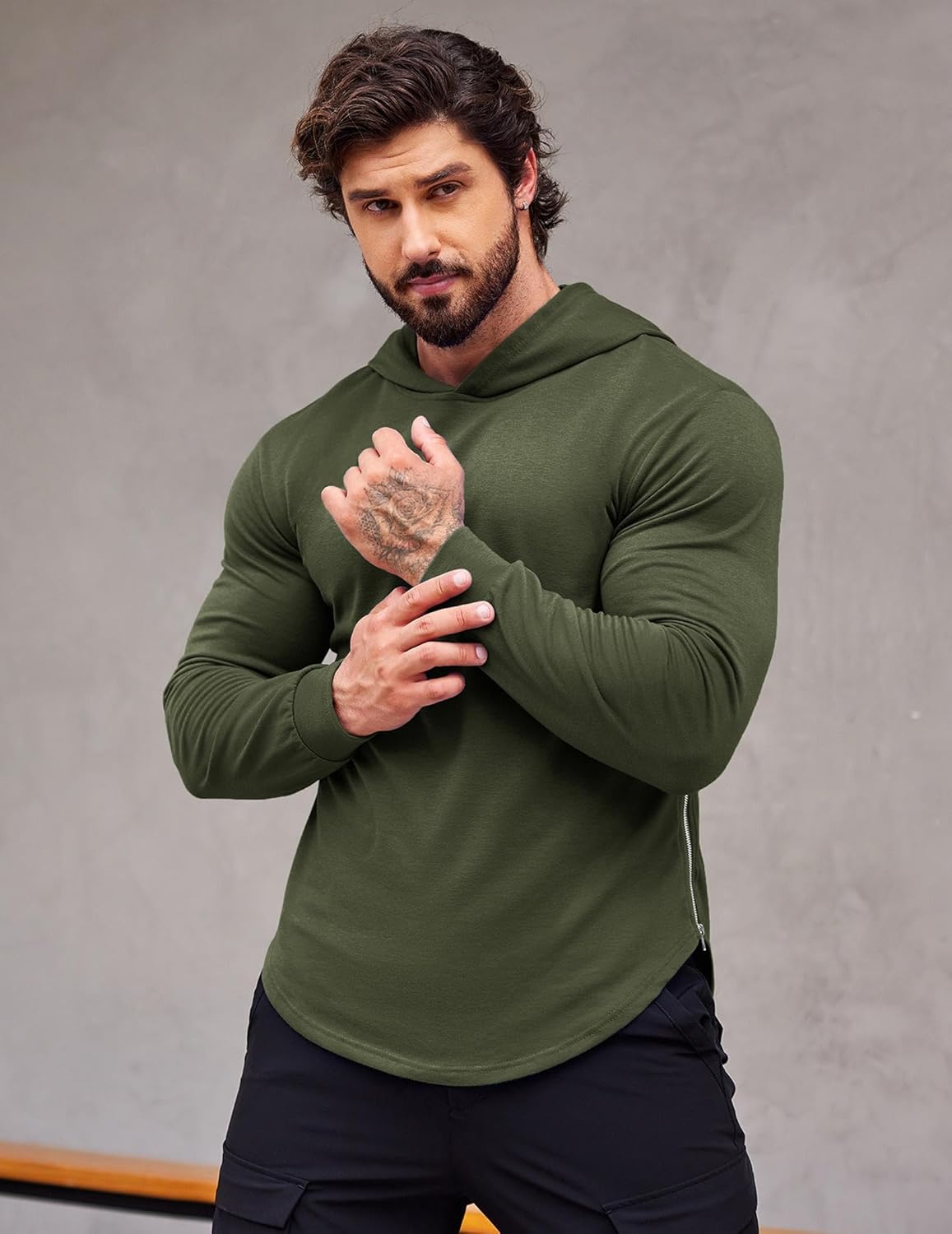 COOFANDY Men's Workout Sweatshirts Long Sleeve Muscle Fit Athletic Gym Hoodies Pullover - Image 2
