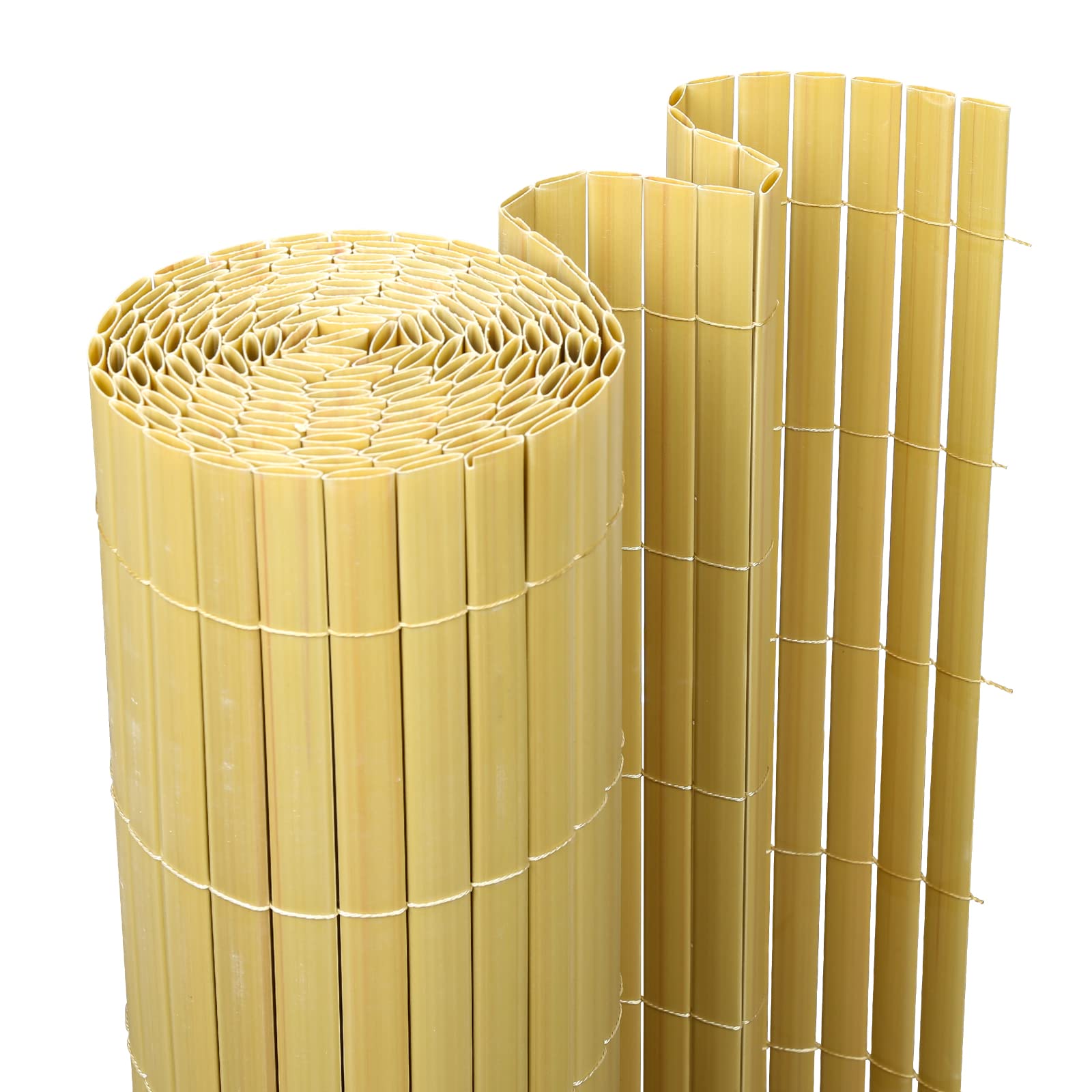 Lospitch Canisse en PVC Brise Vue, Palissade en PVC extérieur avec Lattes renforcées, Tapis d'intimité en PVC pour Balcon, revêtement de Jardin e terrasse, résistant aux UV, Bambou, 160 x 600 cm