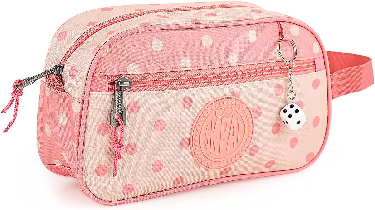 SKPAT - Neceser Infantil. Bolsa de Aseo Niña. Neceser Niño Aseo Colegio Resistante. Neceser Niño Deporte. Neceser Infantil Niño con Asa Lateral. Neceser Niña Aseo Colegio 132323, Coral