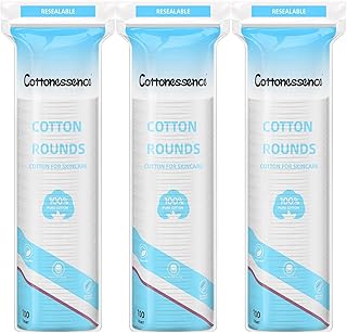 Rondas de algodón para limpieza facial y elim...