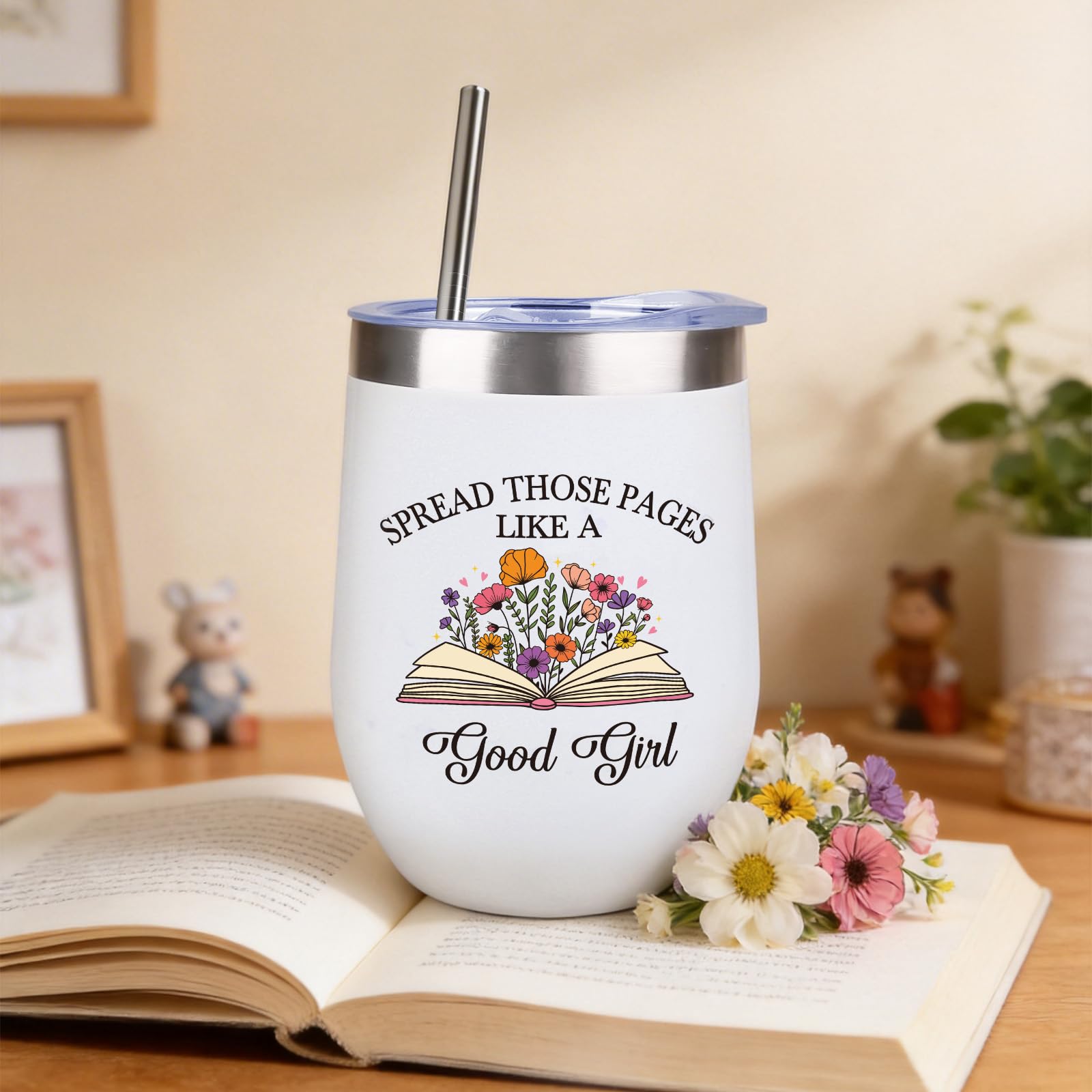 Funny Book Lover Gifts for Women - Humorous & Warm Bookish Gift Set Includes Tumbler, Scented Candle, Tote Bag & Gift Box – Reader Gifts Box for Teacher, Friends